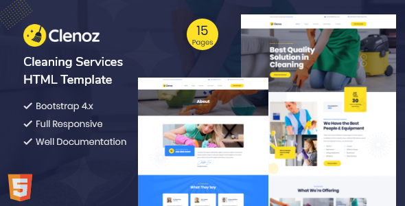 Clenoz - Cleaning Service HTML Template TFx