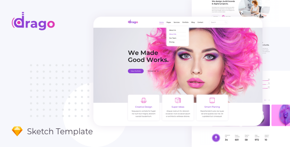 Drago  Creative and Digital Agency Sketch Template TFx