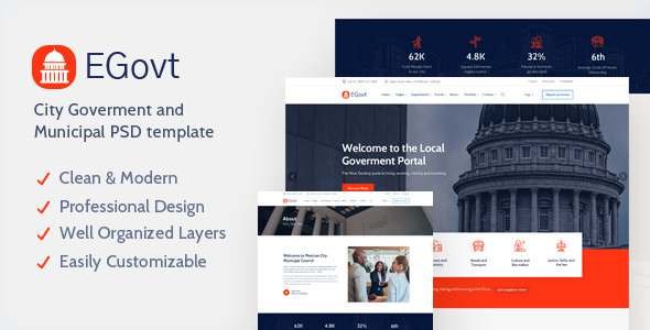 EGovt - City Government amp Municipal PSD Template TFx