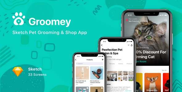 Groomey - Sketch Pet Grooming amp Shop App TFx