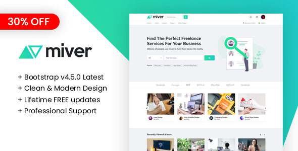 Miver - LMS amp Freelance Services Marketplace for Businesses HTML Template TFx