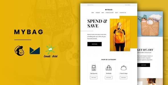 MyBag - E-commerce Responsive Email for Fashion amp Accessories with Online Builder TFx