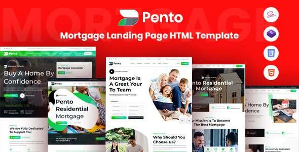 Pento - Real Estate Mortgage Landing Page Template TFx