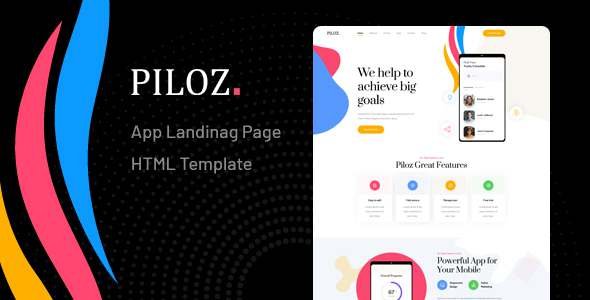 Piloz - App Landing Page HTML Template TFx