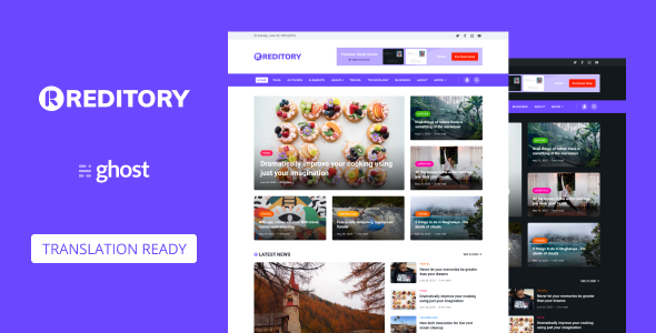 Reditory - News and Magazine Style Ghost Blog Theme TFx