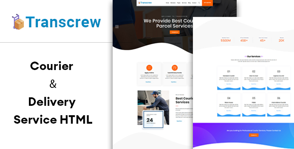 Transcrew  Courier amp Delivery Service HTML Template TFx