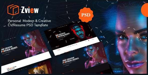 Zview - Personal Modern amp Creative CVResume PSD Template TFx