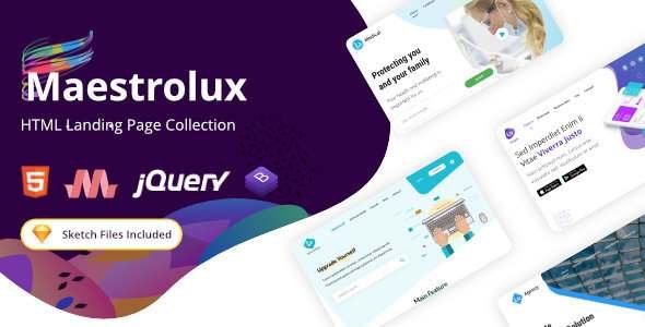 Maestrolux - Multi-Purpose HTML5 Landing Page Collection TFx