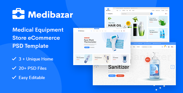 Medibazar - Medical Equipment Store eCommerce PSD Template TFx