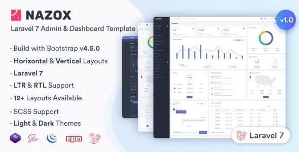 Nazox - Laravel Admin amp Dashboard Template TFx