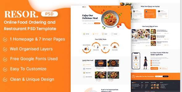 Resor - Restaurant Service PSD Theme TFx