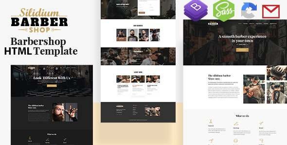 Slidium Barber Shop HTML5 Template with RTL TFx