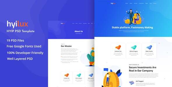 hyilux - Investment Business PSD Template TFx