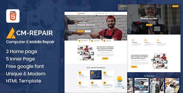CM-Repair - Computer and Mobile Repair Store HTML Template TFx