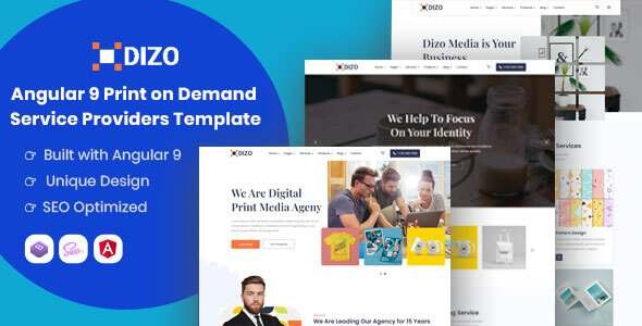 Dizo - Angular Print on Demand Service Providers Template TFx