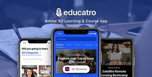 Educatro - Adobe XD Learning amp Course App TFx