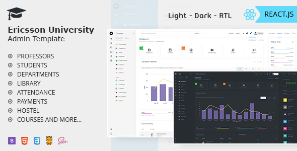 Ericsson React - Admin Template for University School amp Colleges TFx