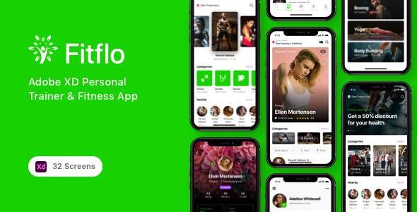 Fitflo - Adobe XD Personal Trainer amp Fitness App TFx