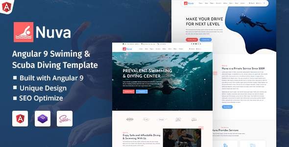 Nuva - Angular 9 Swimming School Template TFx