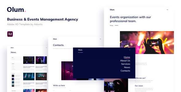 Olum - Business amp Events Management Agency Adobe XD Template TFx