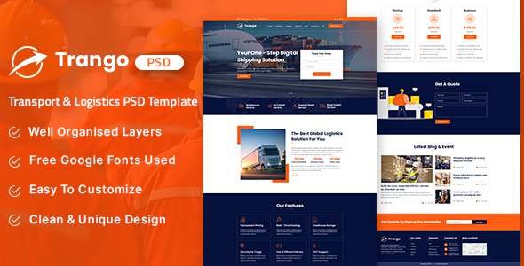 Trango - Transport amp Logistics PSD Template TFx