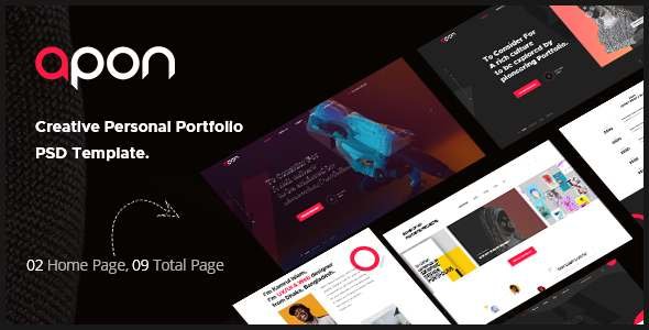 Apon - Creative Personal Portfolio PSD Template TFx