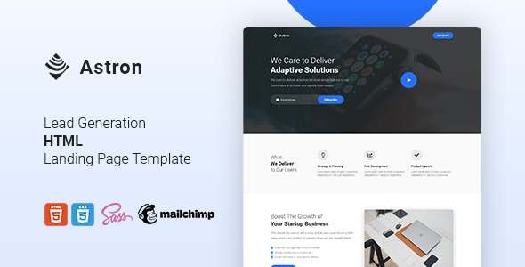 Astron - Lead Generation HTML Landing Page Template TFx