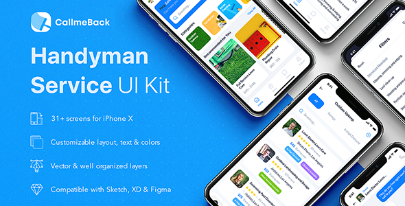 CallmeBack - Handyman Service UI Kit for Adobe XD TFx