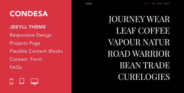 Condesa - Responsive Portfolio Jekyll Theme for Creatives TFx