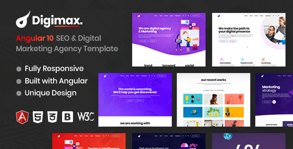 Digimax - Angular 10 SEO amp Digital Marketing Agency Template TFx