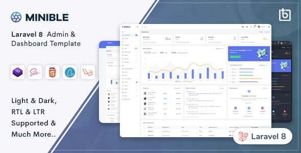 Minible - Laravel 8 Admin amp Dashboard Template TFx