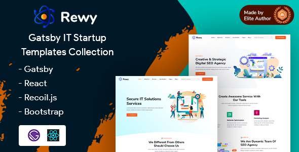 Rewy - Gatsby React IT Startup Template TFx