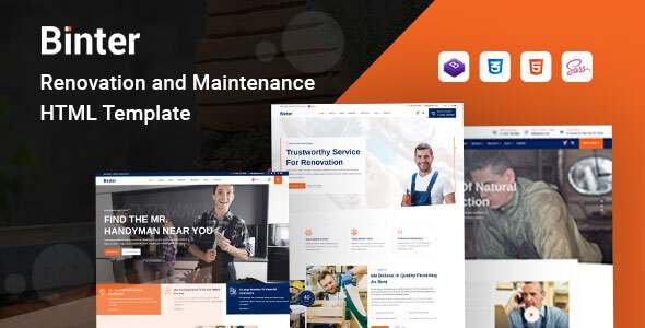 Binter - Renovation amp Building Company HTML Template TFx