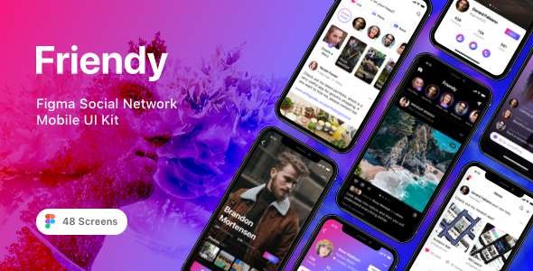 Friendy - Figma Social Network Mobile UI Kit TFx