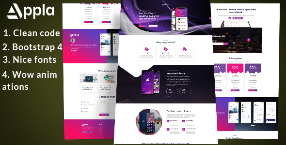 Appla - app landing page TFx LandingPages