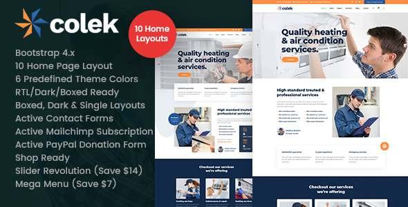 Colek - Air Conditioning Repair HTML Template TFx