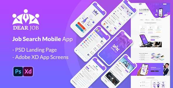 Dearjob - Adobe XD mobile application TFx
