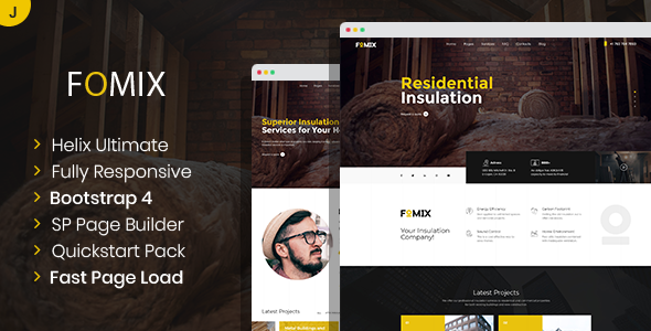 Fomix - House Insulation amp Energy Efficiency Joomla Template TFx