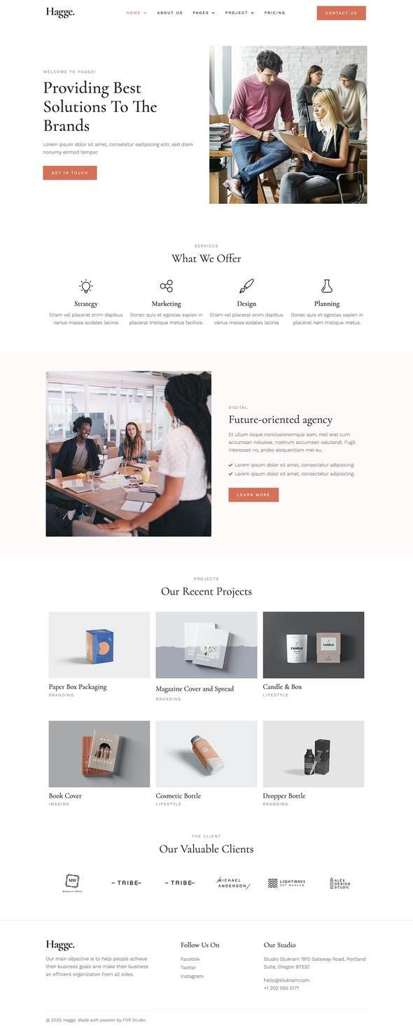 Hagge - Creative Portfolio Elementor Template Kit TFx