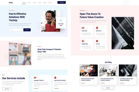 Miber - Tech Company Elementor Template Kit TFx