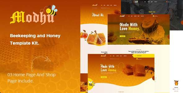 Modhu - Beekeeping amp Honey Elementor Template Kit TFx