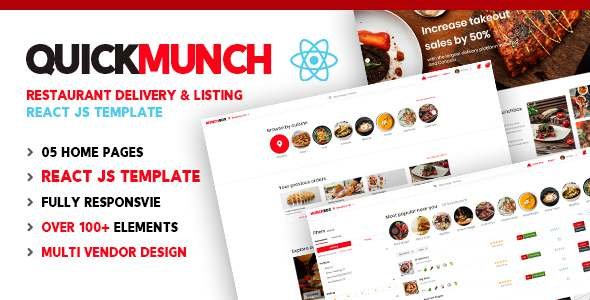 Quickmunch  Restaurant Listing React Template TFx