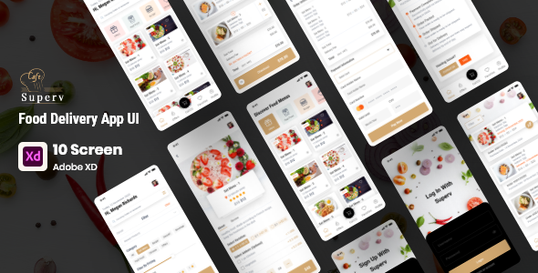 superv - Restaurant App UI Kit for XD TFx