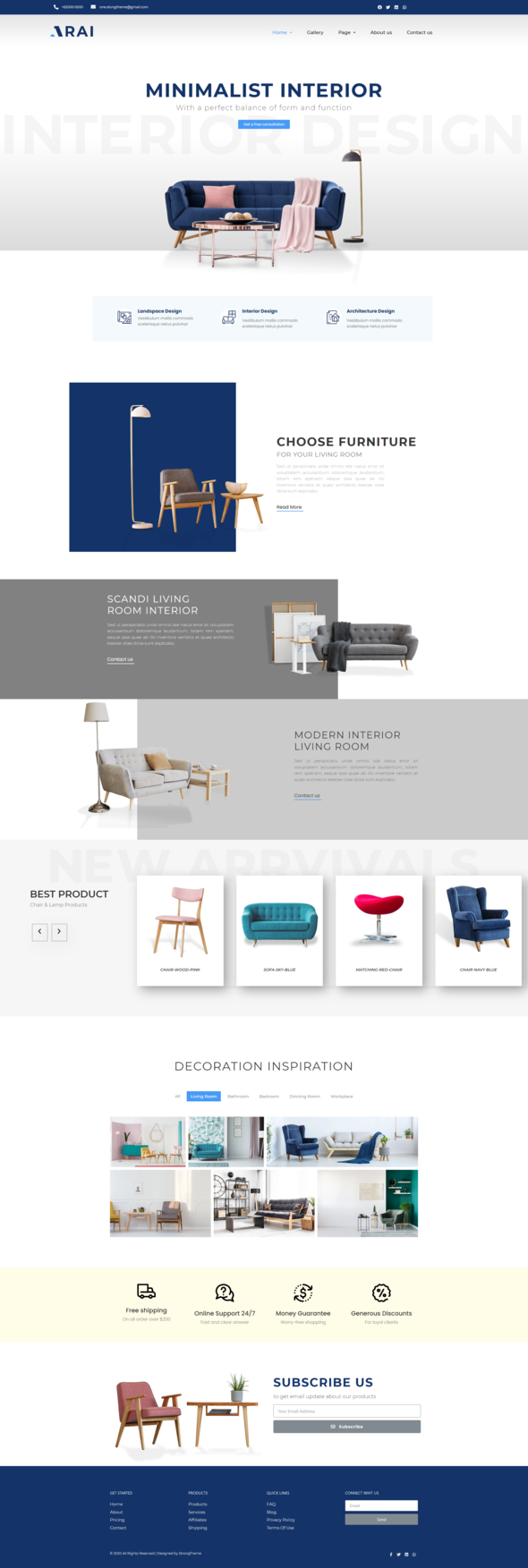Arai  Interior amp Furniture Elementor Template kit TFx