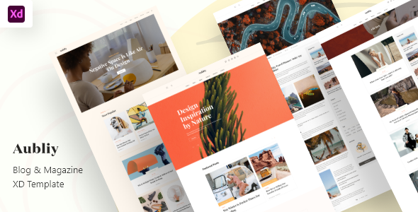 Aubliy  Blog amp Magazine Adobe XD Template TFx