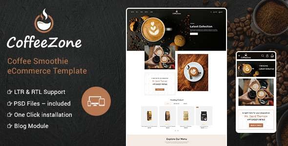 CoffeeZone - Cafe amp Coffee OpenCart Shop TFx