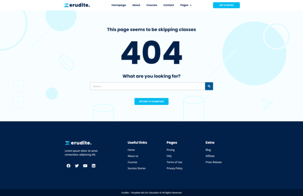 Erudite - Education amp Online Course Elementor Template Kit TFx