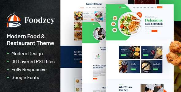 Foodzey - Restaurant PSD Template TFx