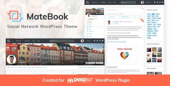 Matebook - Social Network WordPress Theme TFx