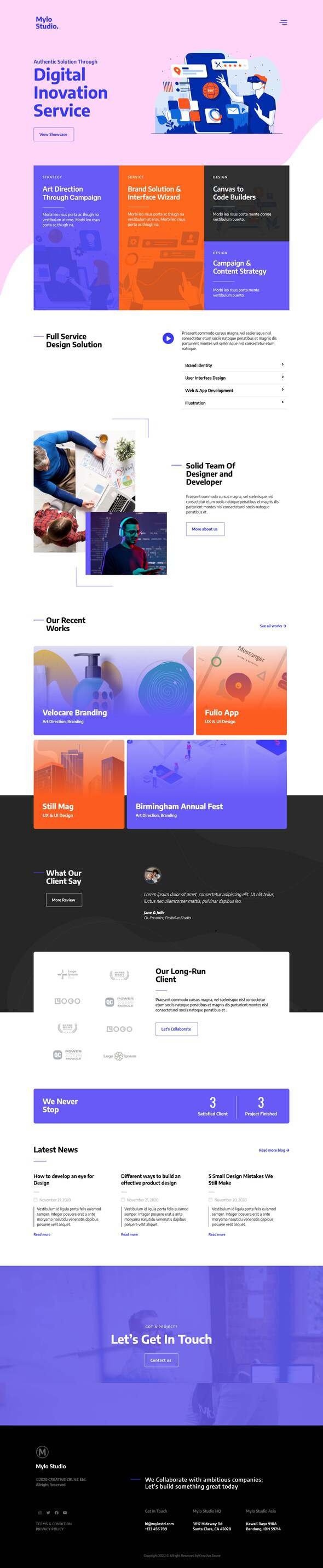 Mylo - Creative Agency amp Portfolio Template Kit TFx